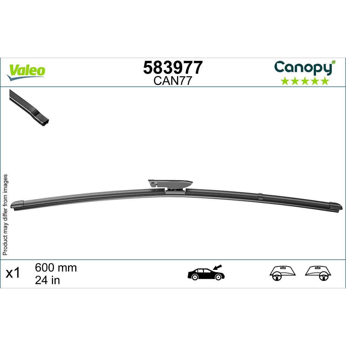 Wisserblad  Canopy , 600mm, Voor, 1 Stuk
