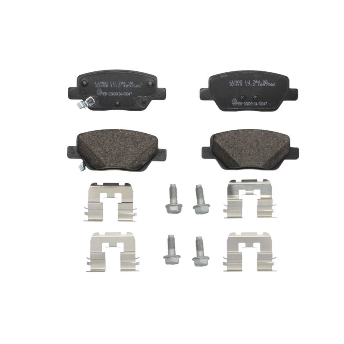 Set di pastiglie freno BRECK 22449 00 704 00, posteriore