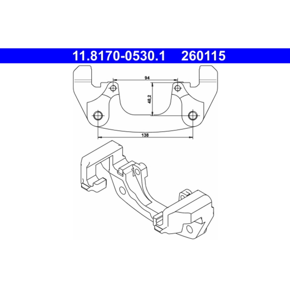 Supporto, pinza freno ATE 11.8170-0530.1