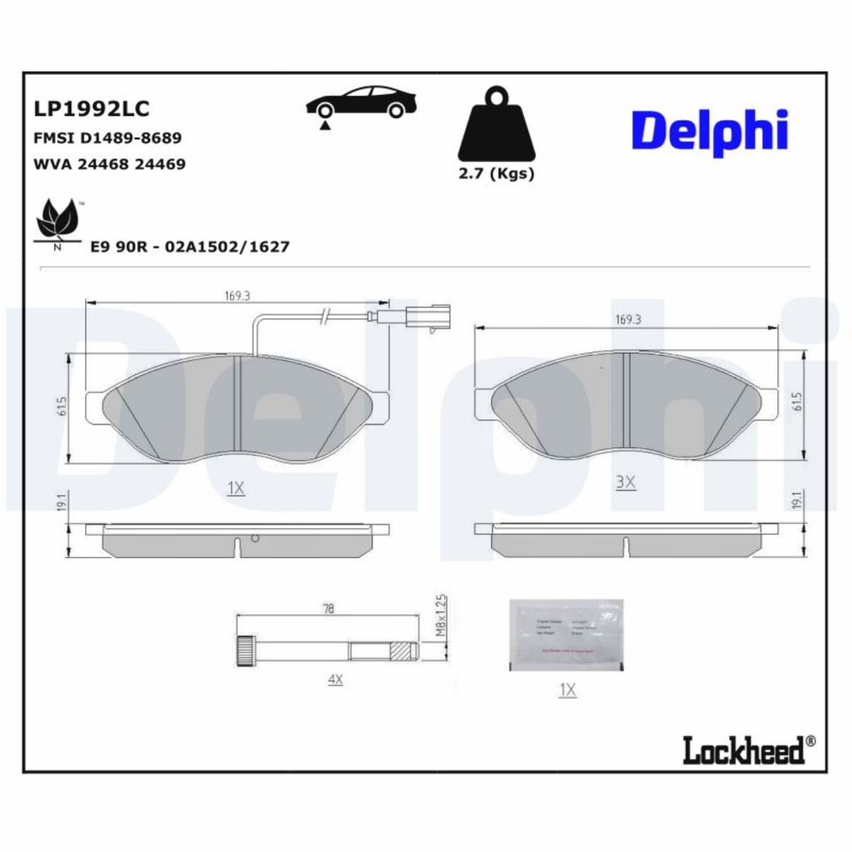 Bremsbelagsatz DELPHI LP1992LC