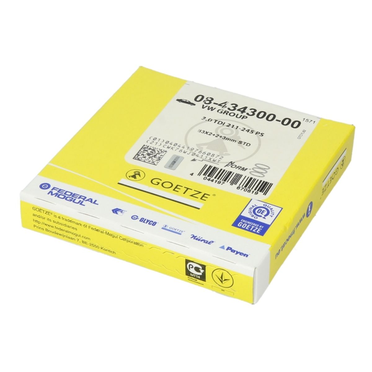 Set di anelli per pistoni GOETZE 0843430000