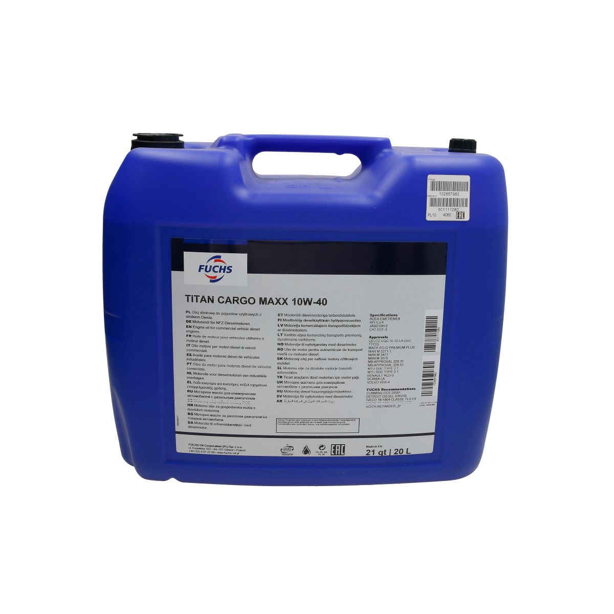 Olej silnikowy FUCHS OIL TITAN CARGO MAXX 10W40 20 Sklep Inter Cars