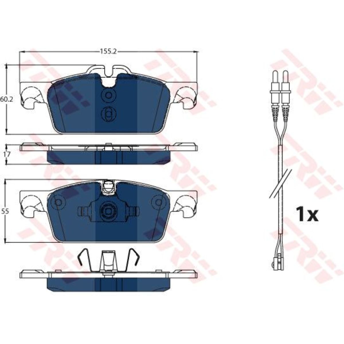 Bremsbelagsatz, Scheibenbremse ELECTRIC BLUE TRW GDB1929BTE