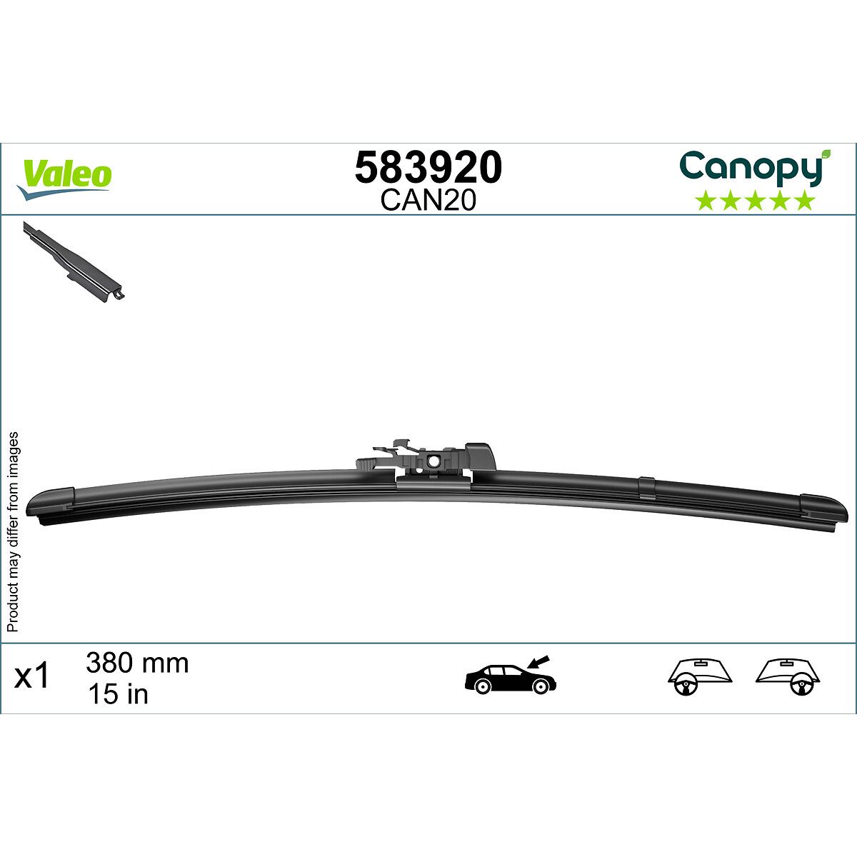 Wisserblad  Canopy , 380mm, Voor, 1 Stuk