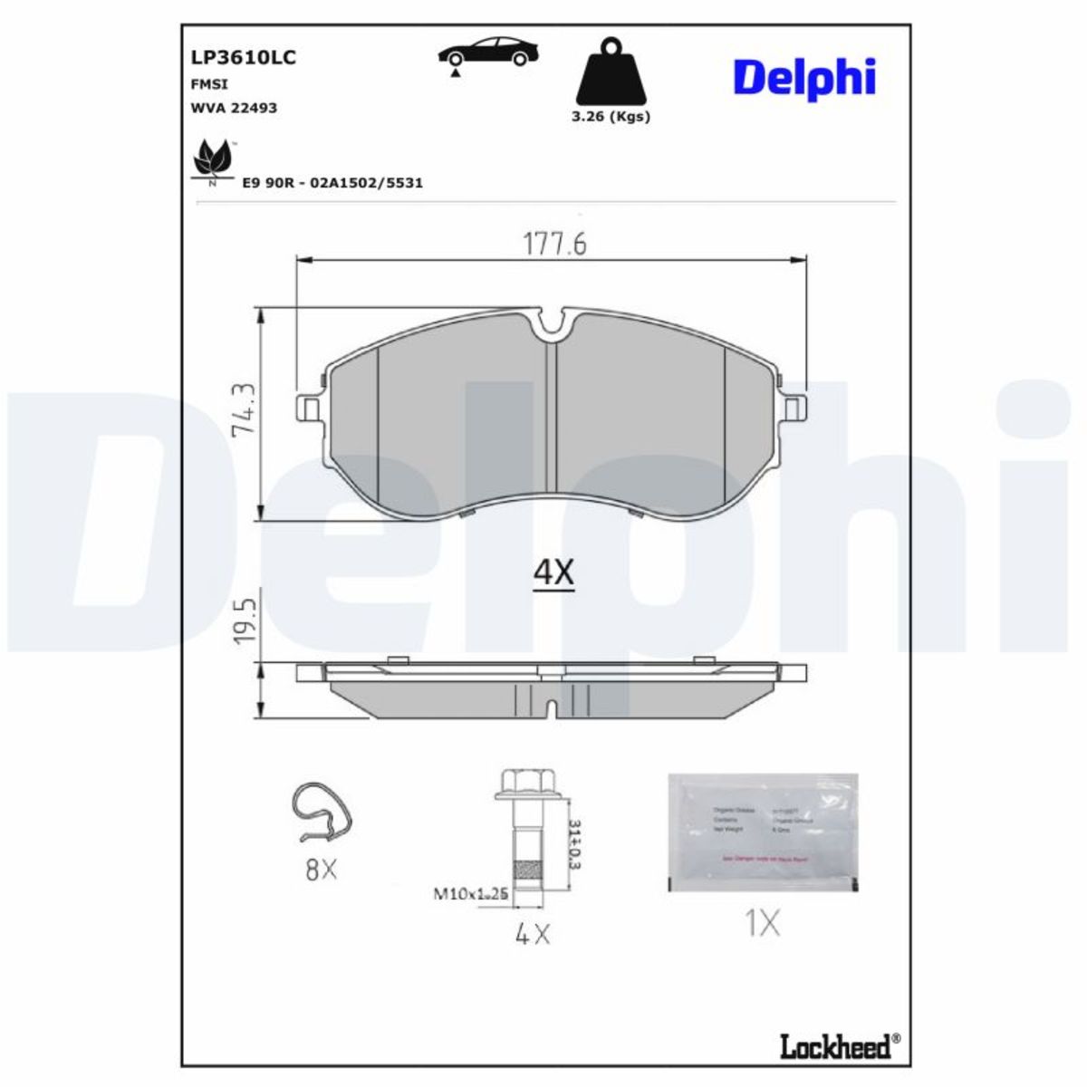 Bremsbelagsatz DELPHI LP3610LC