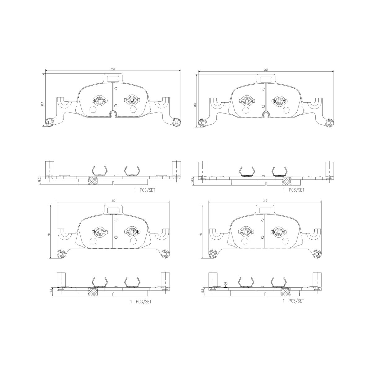 Bremsbelagsatz BREMBO P85164NX
