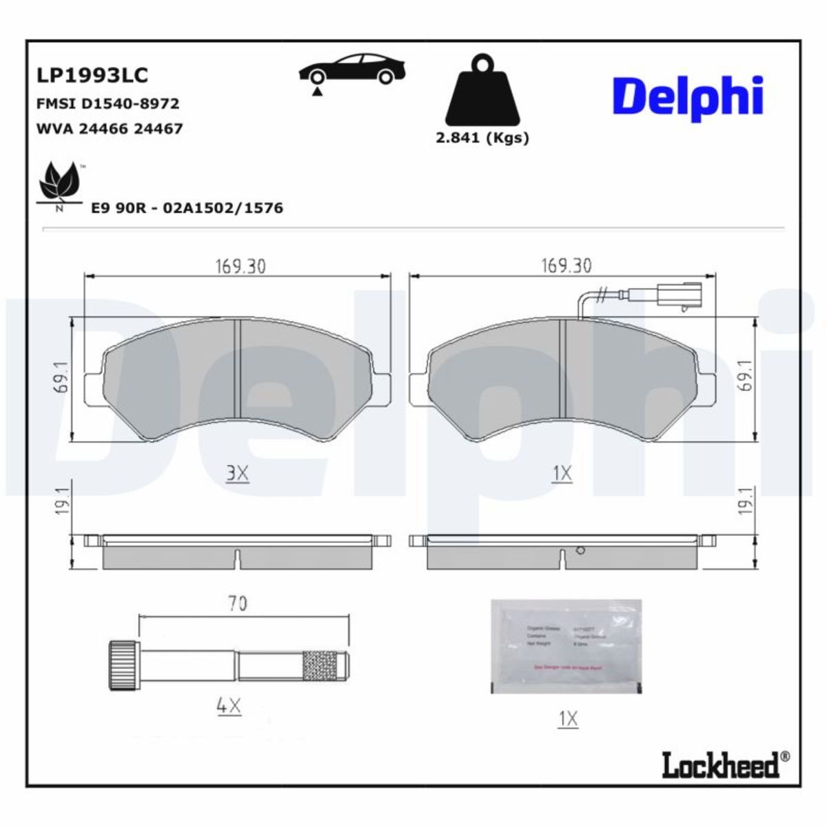 Bremsbelagsatz DELPHI LP1993LC
