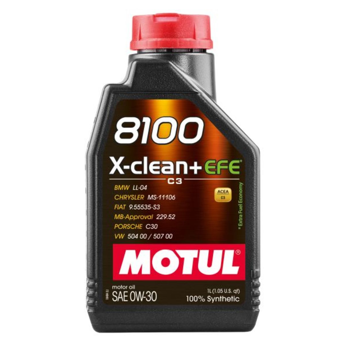 Huile moteur MOTUL 111657 8100 XCLEAN+ EFE 0W30 1L