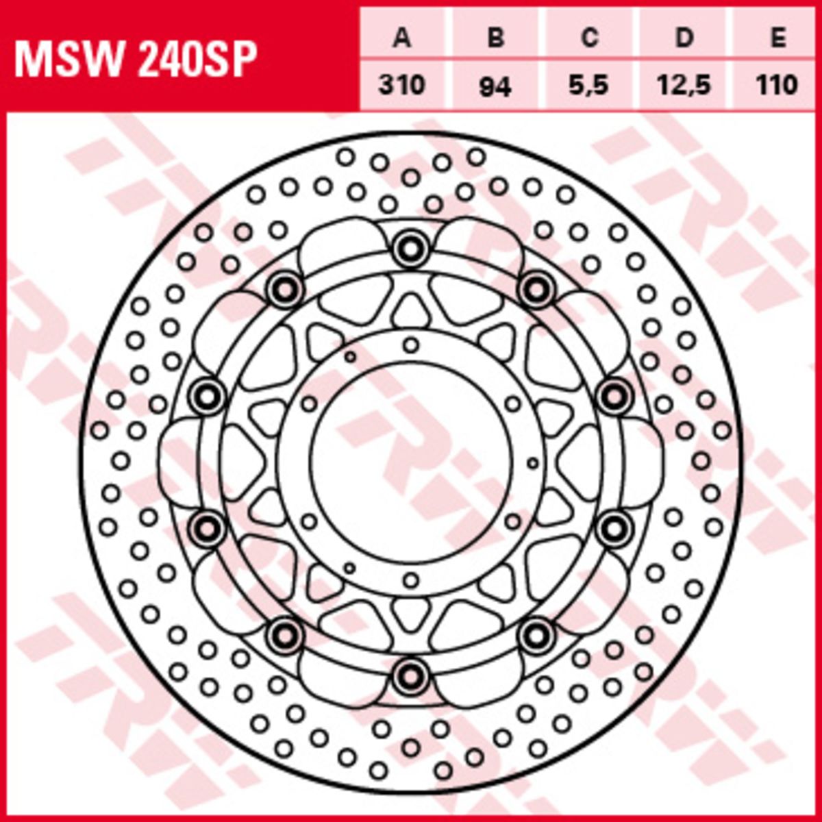 Disco freno TRW MSW240SP, 1 Pezzo