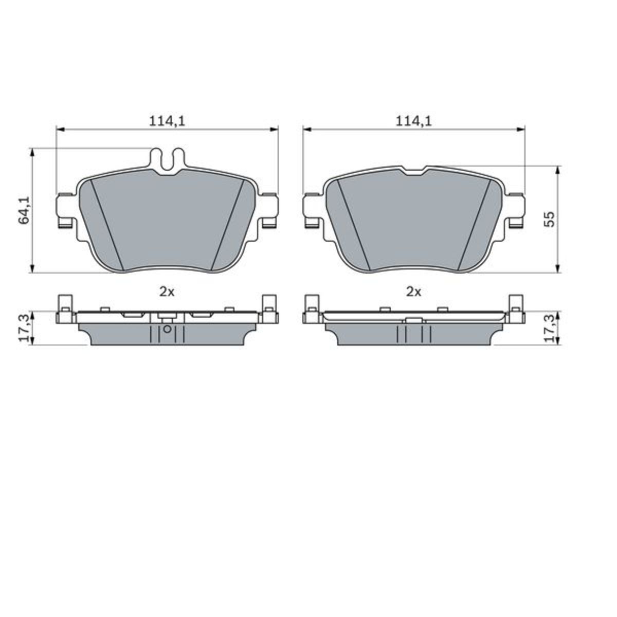 Set di pastiglie freno BOSCH 0 986 424 845, posteriore