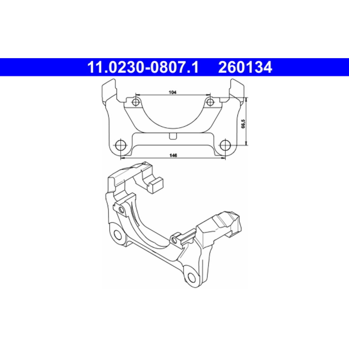 Supporto, pinza freno ATE 11.0230-0807.1