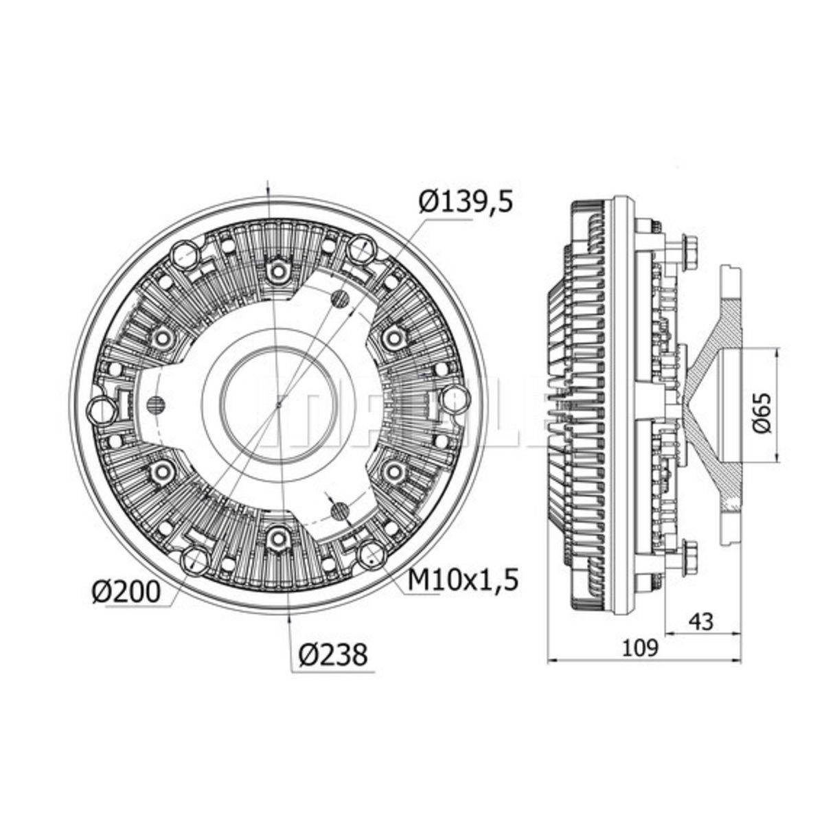 Embrayage, ventilateur de radiateur MAHLE CFC 12 000S