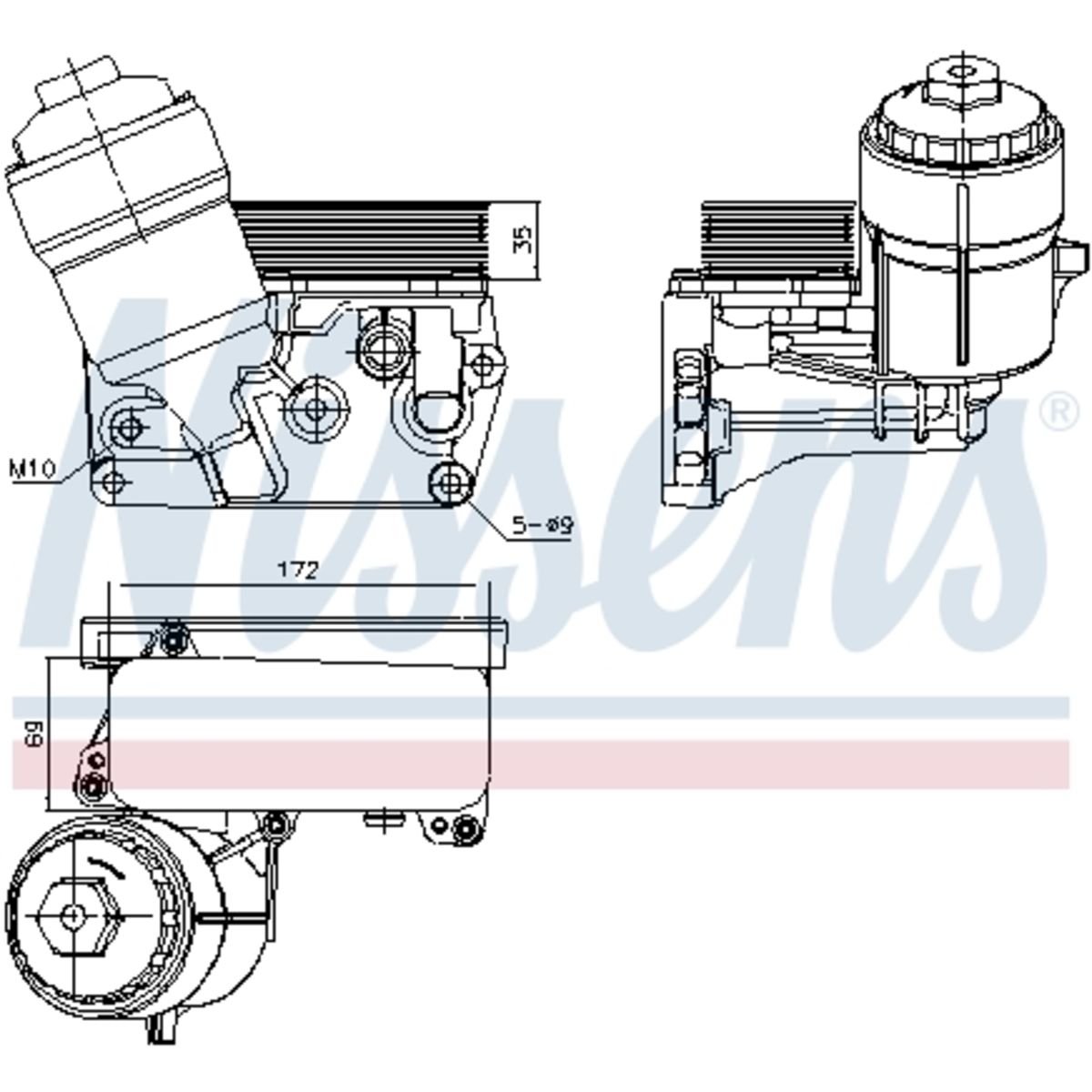 Radiatore olio NISSENS 91310