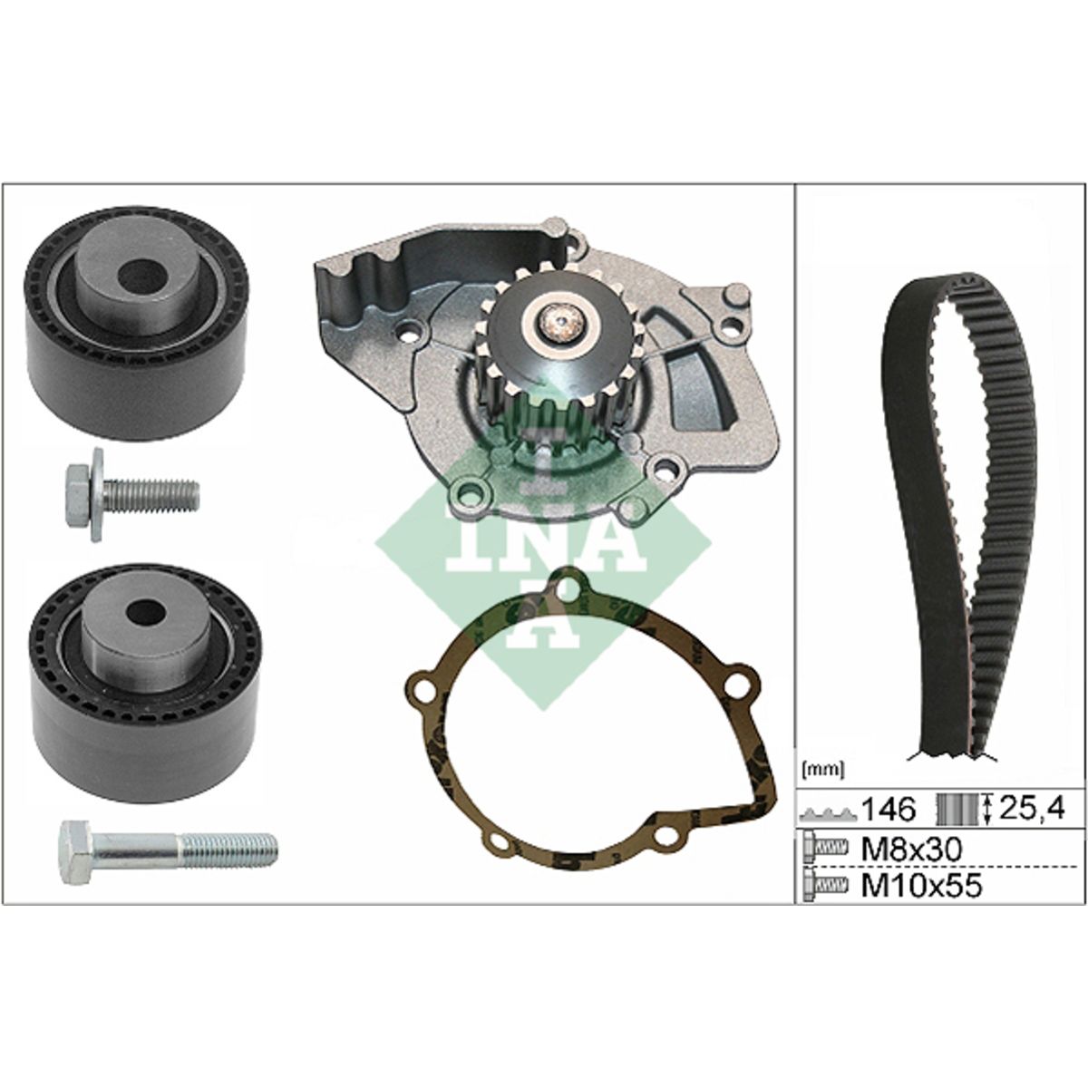 INA 530 0446 31 Pompa Acqua + Kit Cinghia Distribuzione - Immagine 4