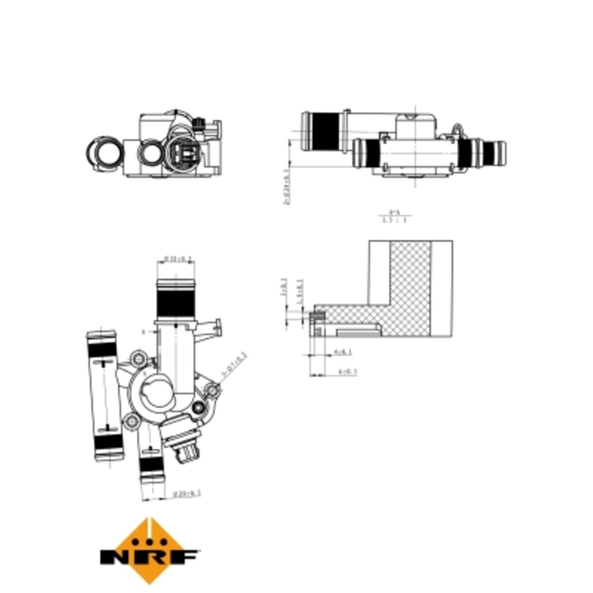 Nrf Thermostaat, koelvloeistof EASY FIT  725011