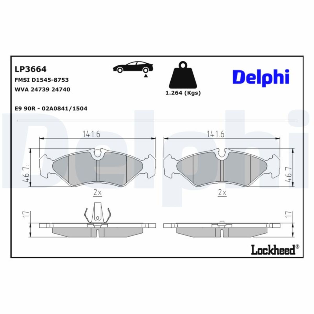 Für DELPHI HAMULCE LP3664 BRAKE PADS REAR - Bild 5