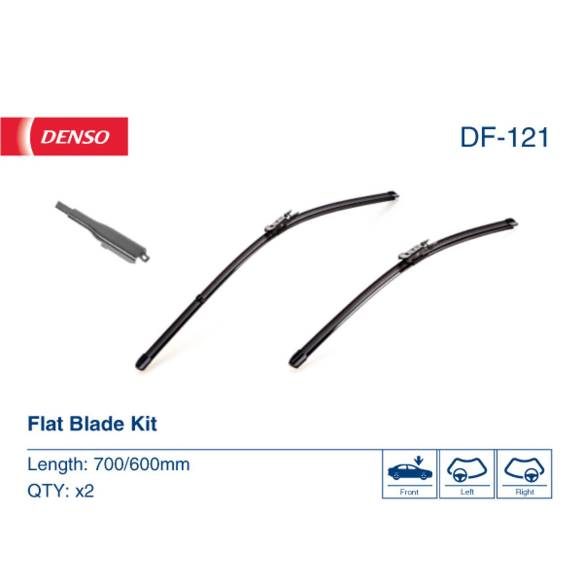 Denso Wischblatt Flat Blades Df-121, 700/600Mm, Vorne, 2 Stück