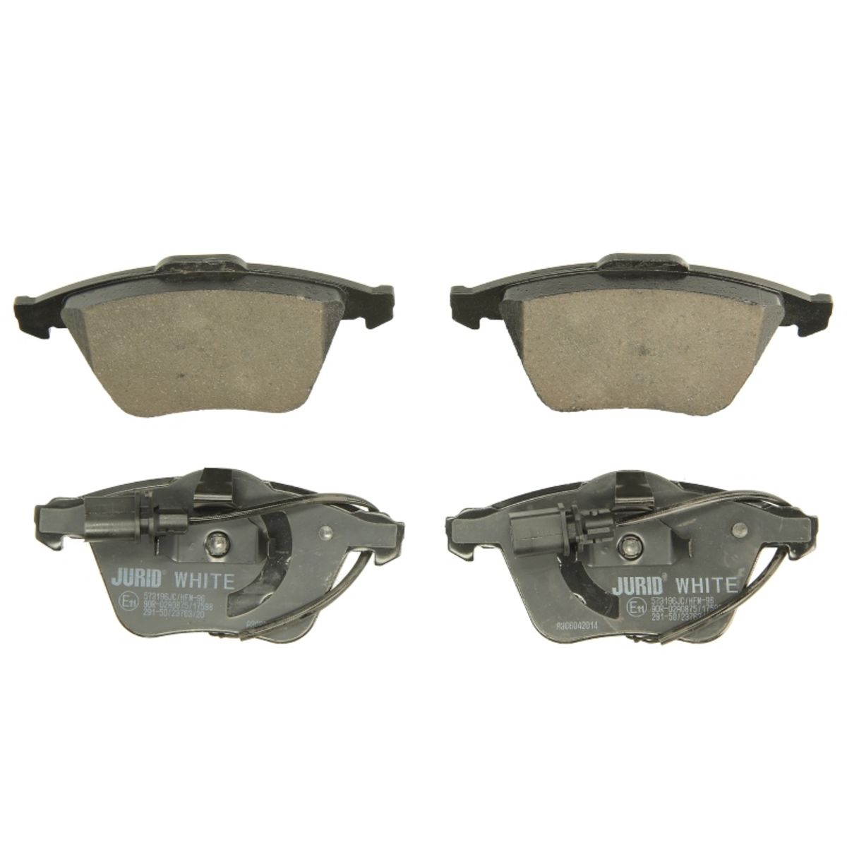 Bremsbelagsatz JURID WHITE 573196JC, Keramik, Vorne, Warnkontakt