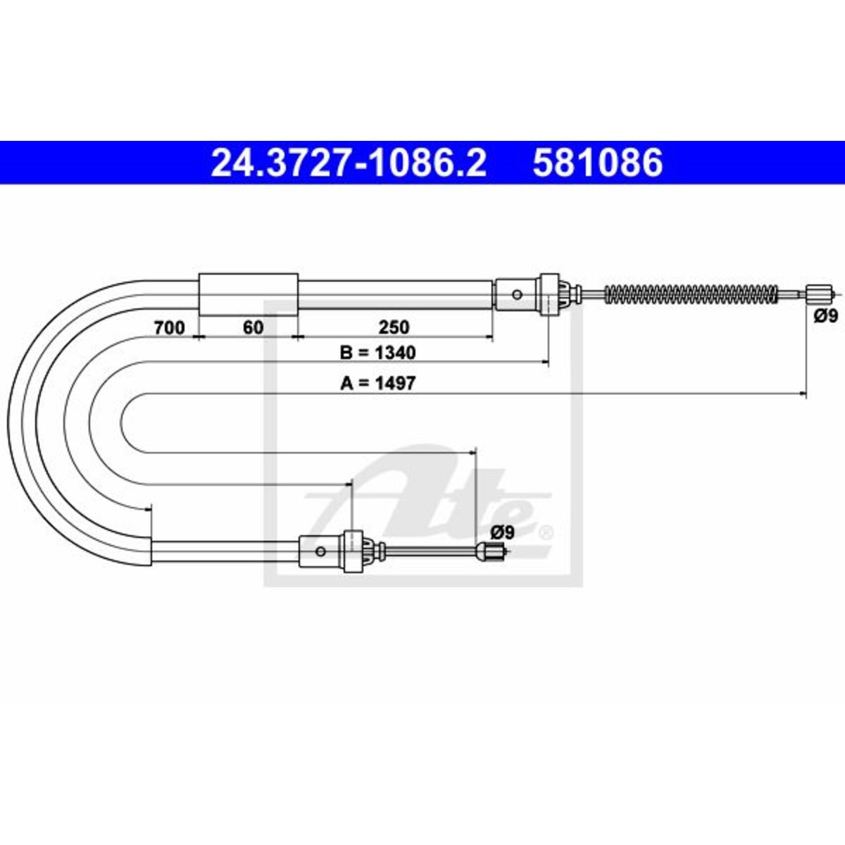 Image of Kabel, parkeerrem  , rechts