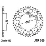 Couronne moto arrière JT JTR500,41