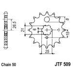 Kettenrad hinten JT JTF509,15