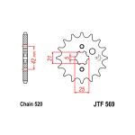 Kettenrad hinten JT JTF569,10