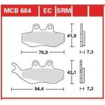 Jeu de plaquettes de frein TRW MCB664SRM