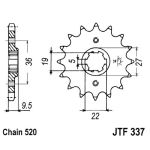 Kettenrad hinten JT JTF337,14
