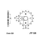 Kettenrad hinten JT JTF328,12