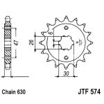 Kettenrad hinten JT JTF574,16