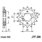 Kettenrad hinten JT JTF290,15