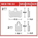 Jeu de plaquettes de frein TRW MCB795SCR Keine Strassenzulassung