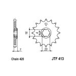 Kettenrad hinten JT JTF413,11