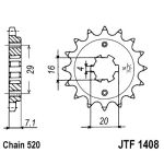 Kettenrad hinten JT JTF1408,15
