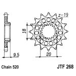 Kettenrad hinten JT JTF268,13