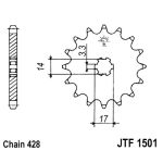 Tandwiel achter JT JTF1501,12