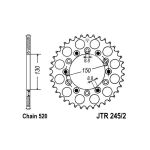 Kettenrad hinten JT JTR245/2,38