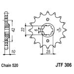 Kettenrad vorne JT JTF306,14