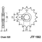 Tandwiel achter JT JTF1502,13