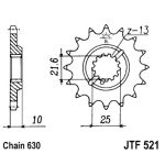 Kettenrad hinten JT JTF521,15