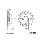 Kettenrad JT JTF293,14