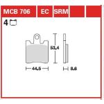 Jeu de plaquettes de frein à disque TRW MCB706EC