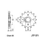 Kettenrad hinten JT JTF571,17