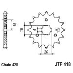 Kettenrad hinten JT JTF418,15