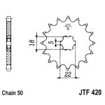 Kettenrad hinten JT JTF420,15