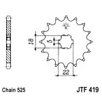 Kettenrad hinten JT JTF419,14