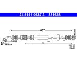 Tubo do travão flexível traseiro, esquerdo ATE 24.5141-0637.3