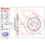 Remschijf BREMBO 09D99511 achter, geventileerd, sterk gecarboniseerd, 1 Stuk