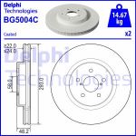 Discos de freno DELPHI BG5004C delantero, ventilado , 2 Pieza