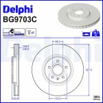 Remschijf DELPHI BG9703C, 1 stuk